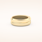 0.71 TCW Round Shaped Moissanite Three Stone Men's Wedding Band