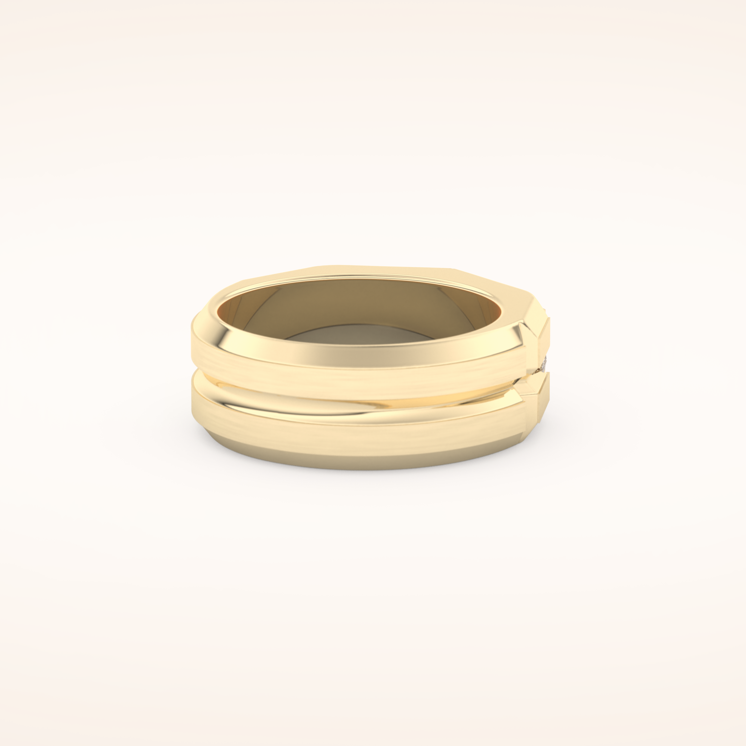 0.71 TCW Round Shaped Moissanite Three Stone Men's Wedding Band