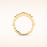 0.71 TCW Round Shaped Moissanite Three Stone Men's Wedding Band