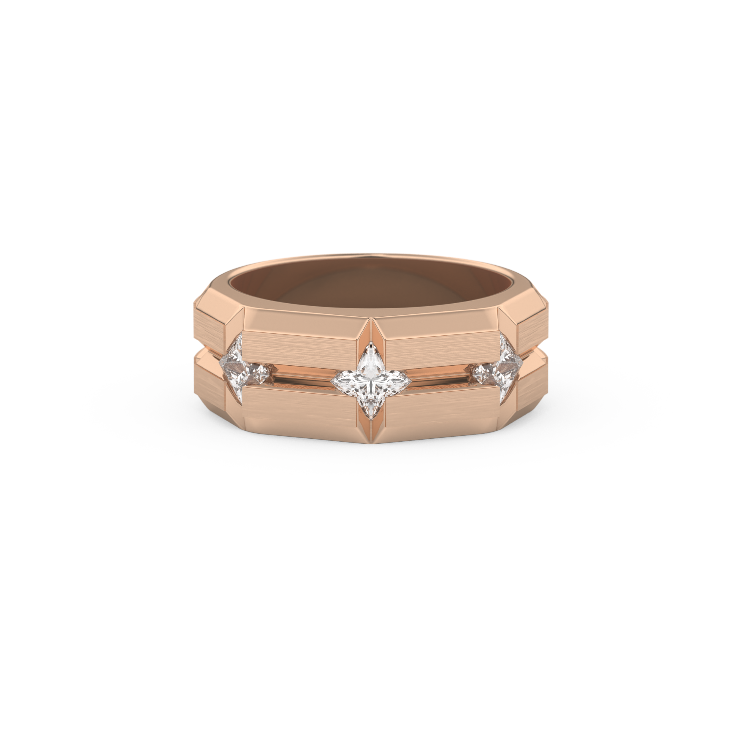 0.71 TCW Princess Lab Grown Diamond Men's Wedding Band