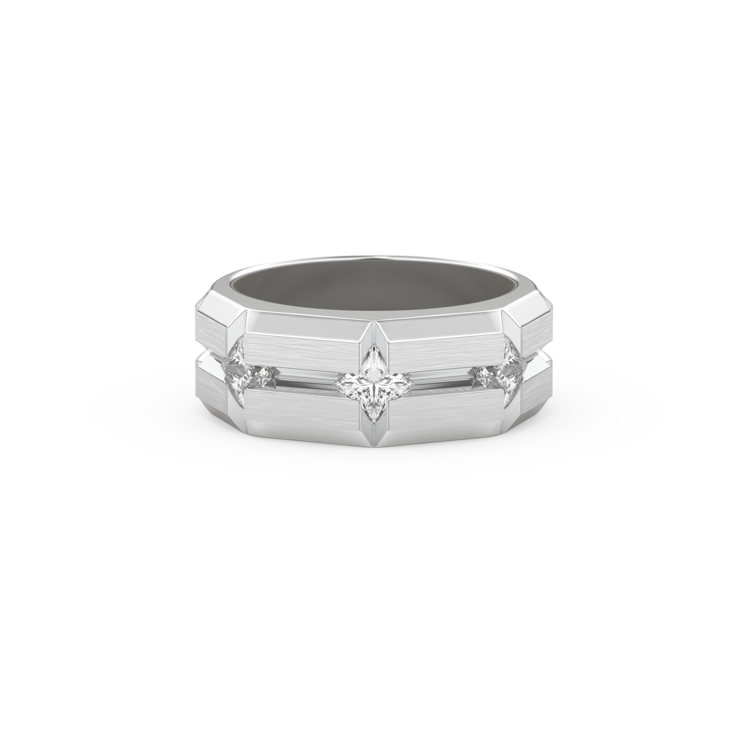 0.71 TCW Princess Lab Grown Diamond Men's Wedding Band