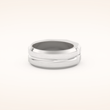 0.71 TCW Round Shaped Moissanite Three Stone Men's Wedding Band