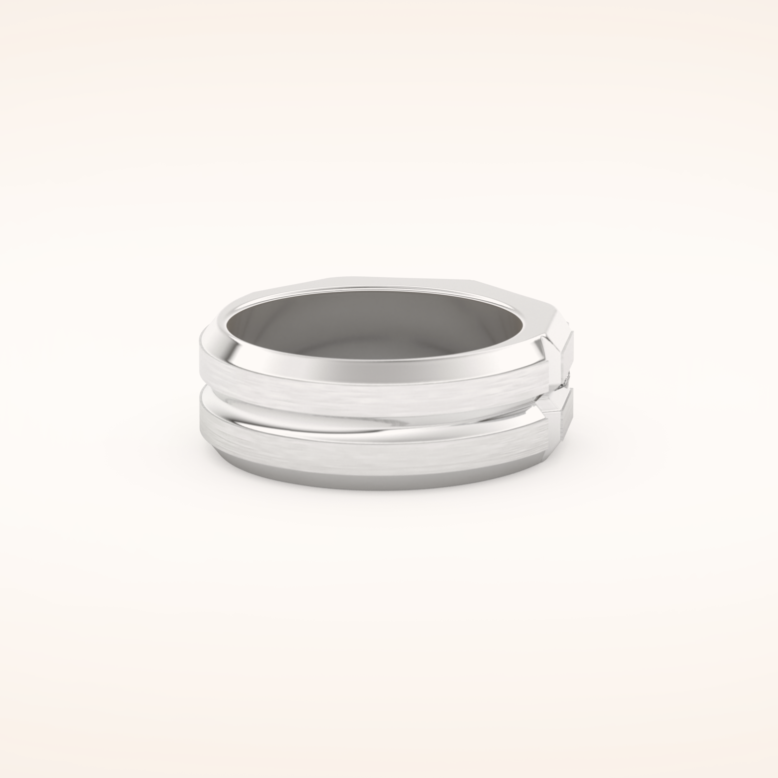 0.71 TCW Round Shaped Moissanite Three Stone Men's Wedding Band