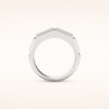 0.71 TCW Round Shaped Moissanite Three Stone Men's Wedding Band
