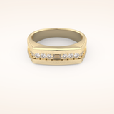 0.28 TCW Princess Shaped Moissanite Channel Setting Men's Wedding Band