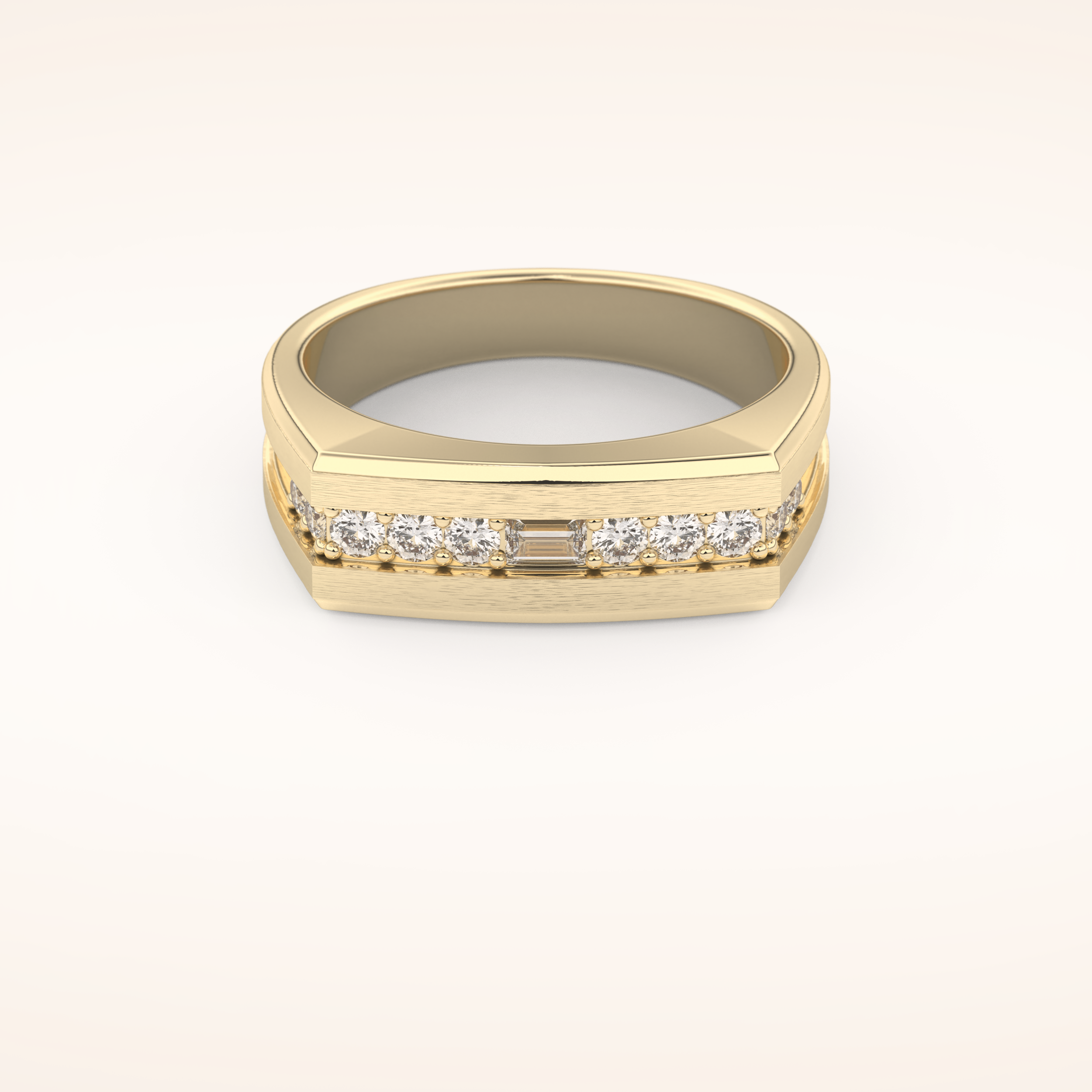 0.28 TCW Princess Shaped Moissanite Channel Setting Men's Wedding Band