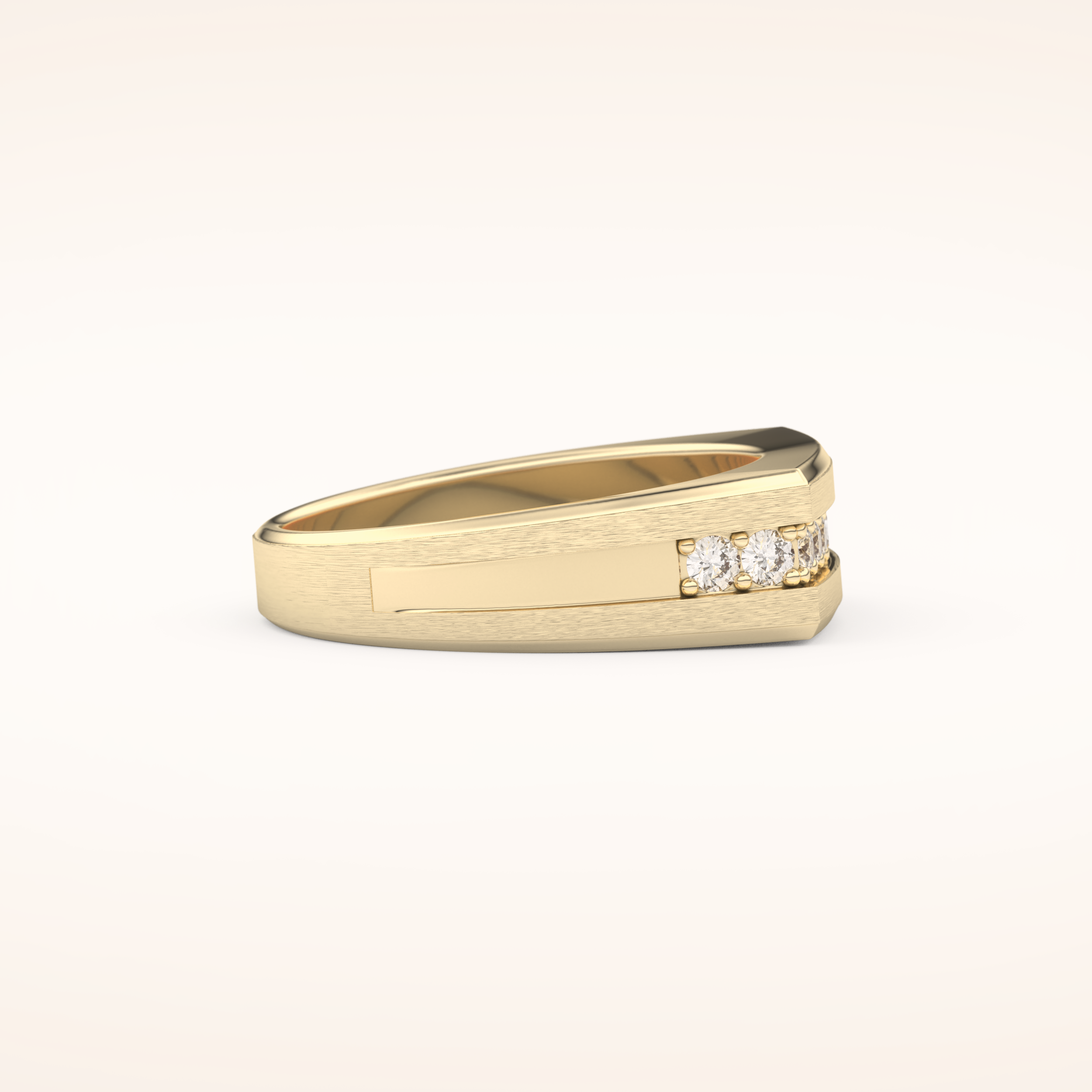 0.28 TCW Princess Shaped Moissanite Channel Setting Men's Wedding Band