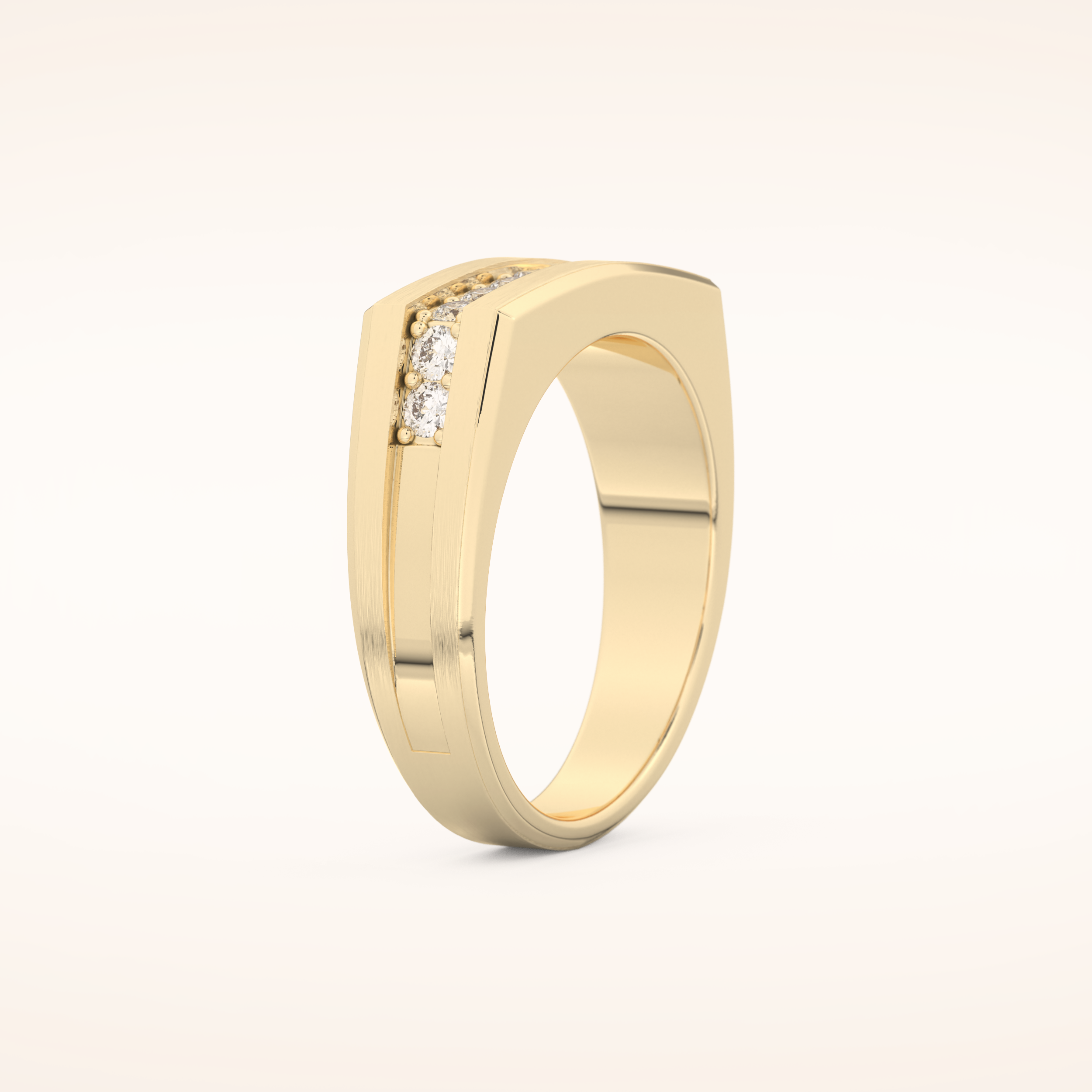 0.28 TCW Princess Shaped Moissanite Channel Setting Men's Wedding Band