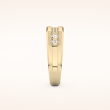 0.28 TCW Princess Shaped Moissanite Channel Setting Men's Wedding Band