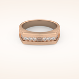 0.28 TCW Princess Shaped Moissanite Channel Setting Men's Wedding Band