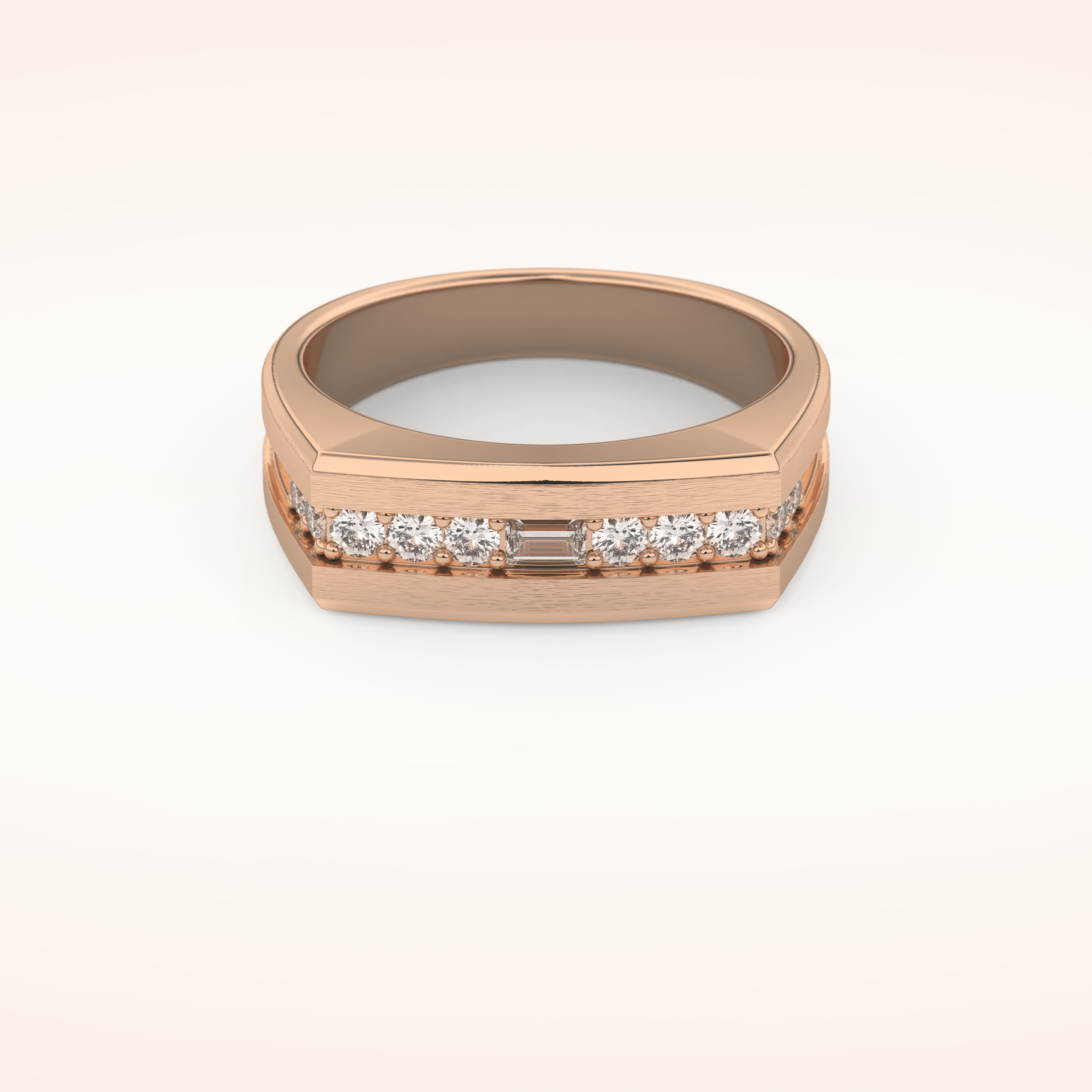 0.28 TCW Princess Shaped Moissanite Channel Setting Men's Wedding Band