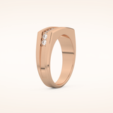 0.28 TCW Princess Shaped Moissanite Channel Setting Men's Wedding Band