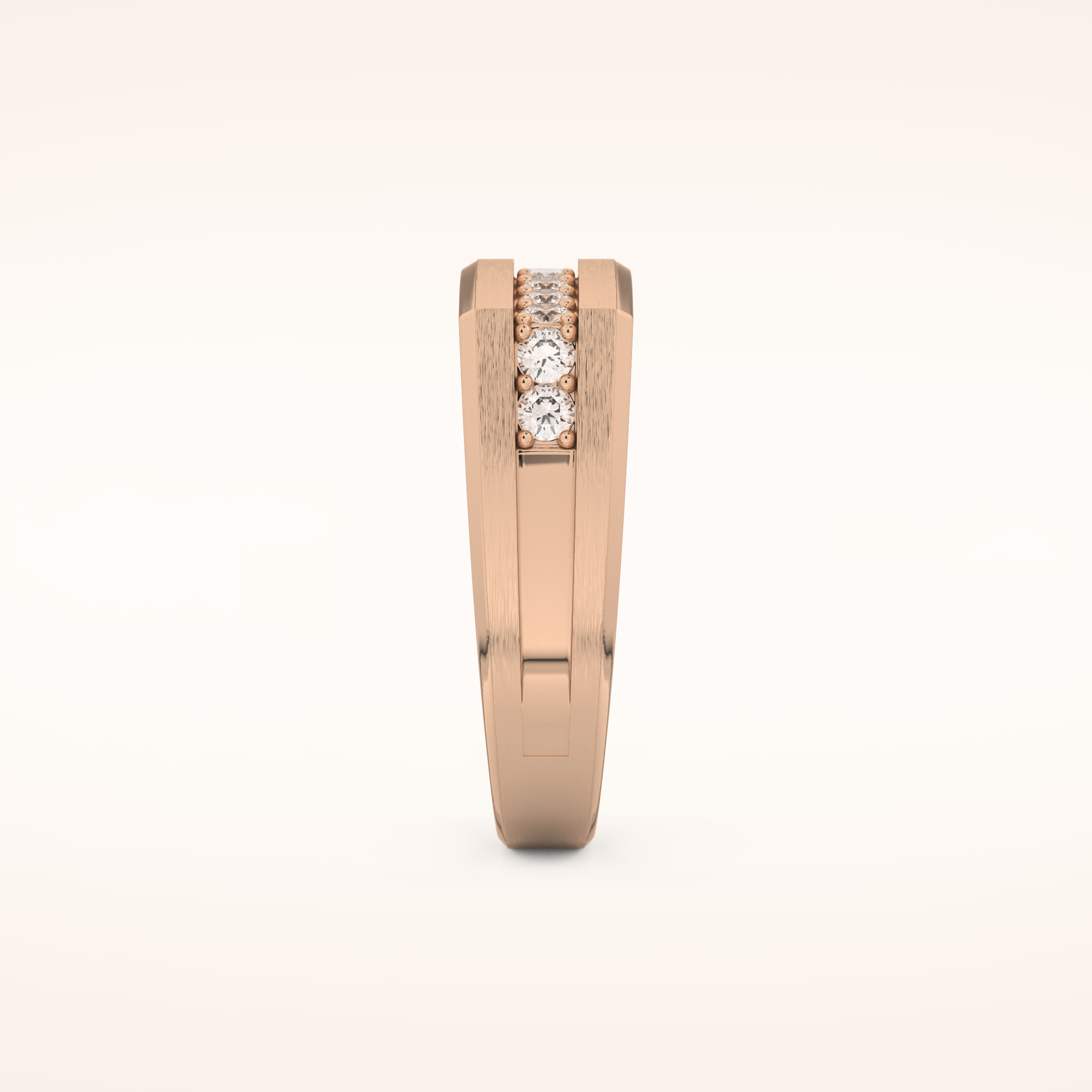 0.28 TCW Princess Shaped Moissanite Channel Setting Men's Wedding Band