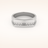 0.28 TCW Princess Shaped Moissanite Channel Setting Men's Wedding Band