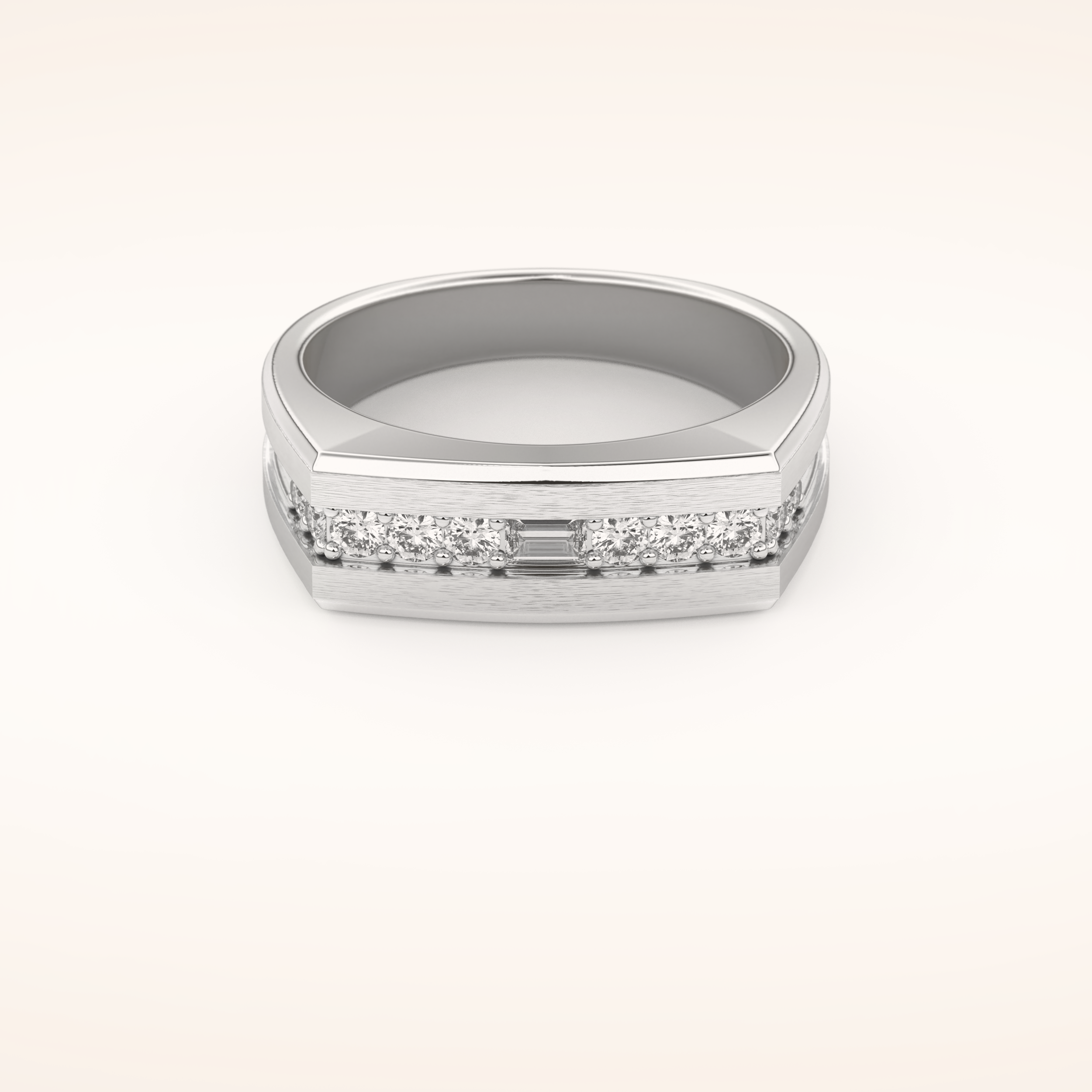 0.28 TCW Princess Shaped Moissanite Channel Setting Men's Wedding Band
