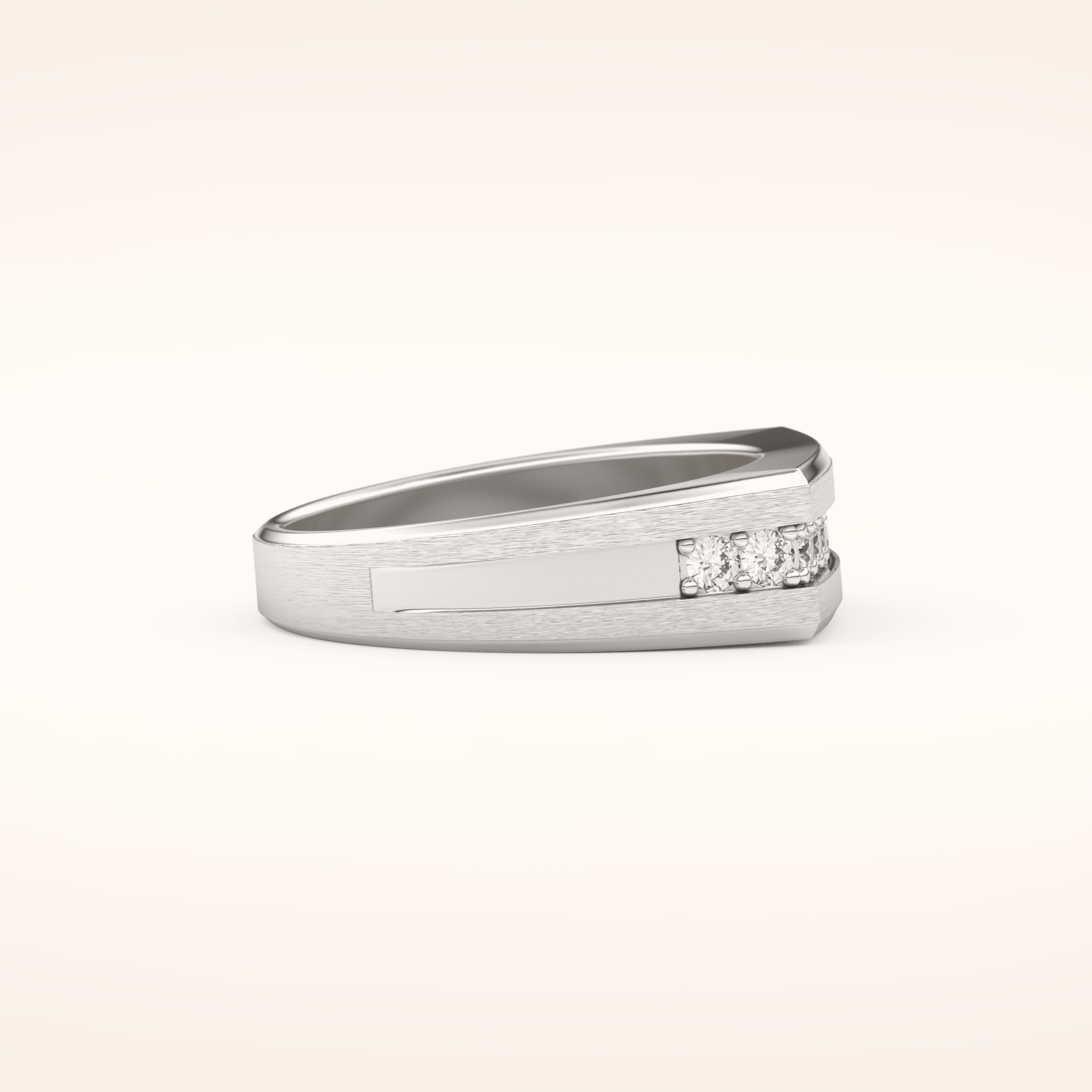 0.28 TCW Princess Shaped Moissanite Channel Setting Men's Wedding Band