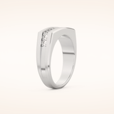0.28 TCW Princess Shaped Moissanite Channel Setting Men's Wedding Band
