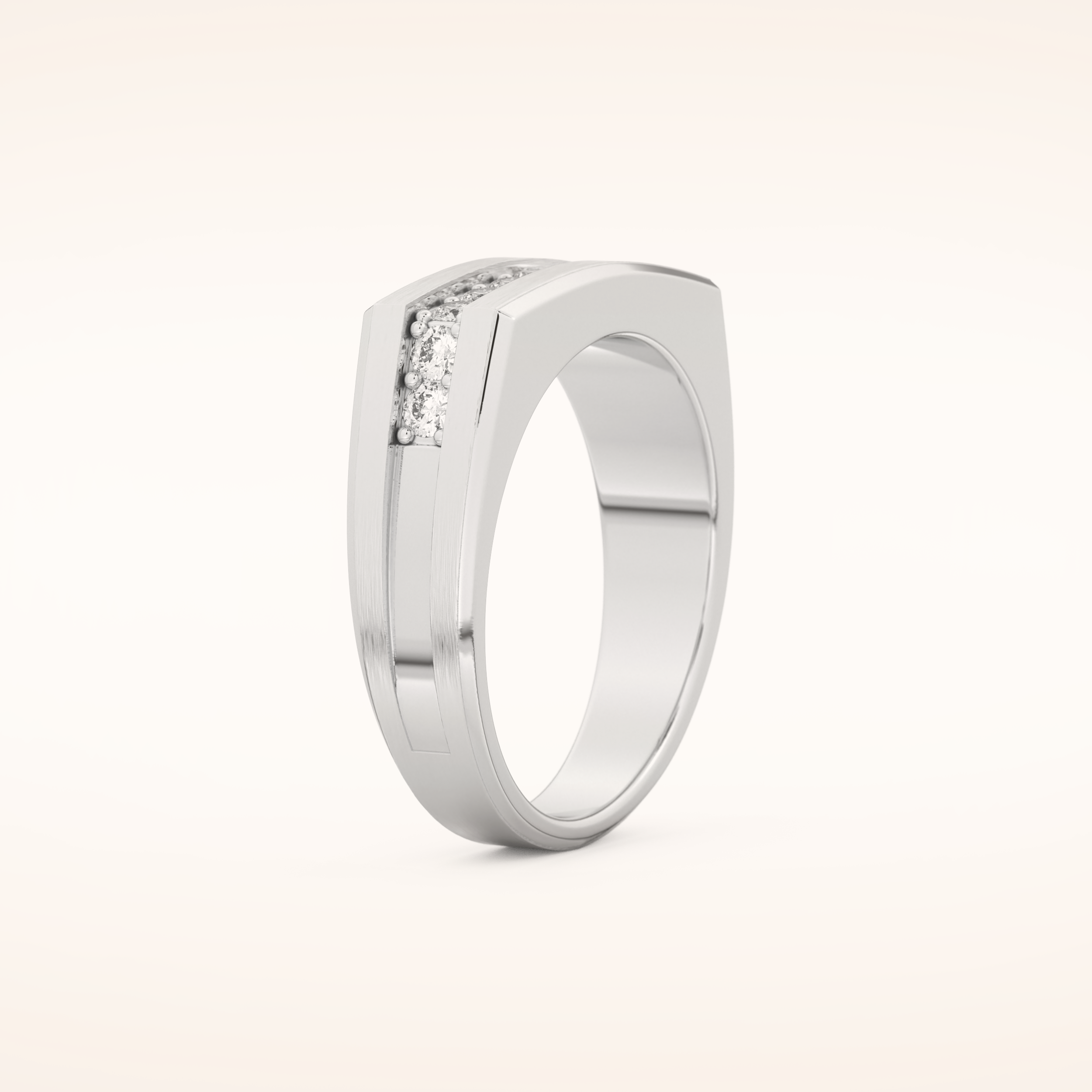 0.28 TCW Princess Shaped Moissanite Channel Setting Men's Wedding Band