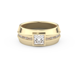 Princess Pave Lab Grown Diamond Men's Engagement Ring