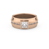 Princess Pave Lab Grown Diamond Men's Engagement Ring