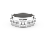 Princess Pave Lab Grown Diamond Men's Engagement Ring
