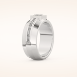 0.78 CT Princess Shaped Moissanite Channel Setting Men's Wedding Band