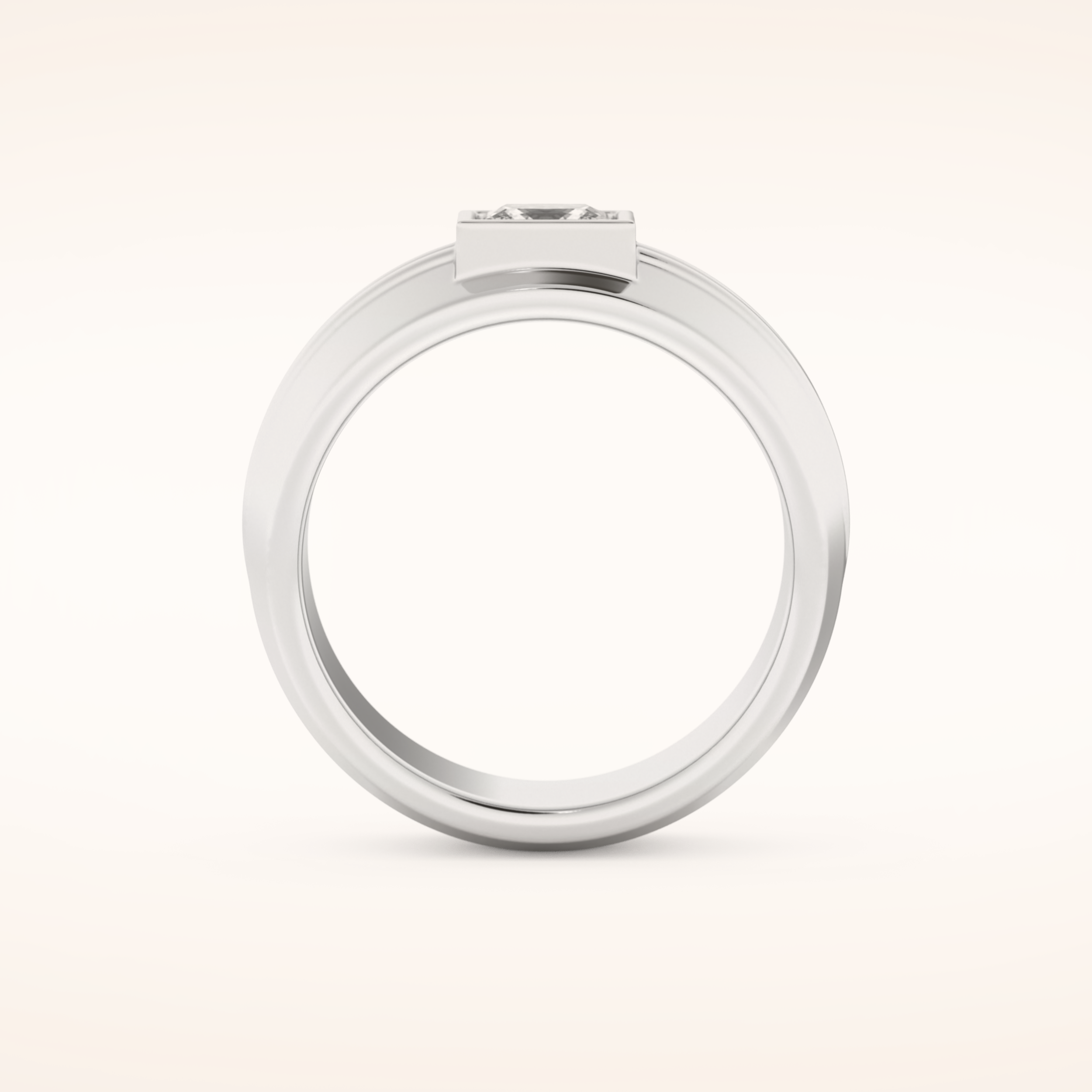 0.78 CT Princess Shaped Moissanite Channel Setting Men's Wedding Band