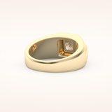 0.5 TCW Princess Shaped Moissanite Signet Men's Wedding Band