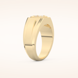 0.5 TCW Princess Shaped Moissanite Signet Men's Wedding Band