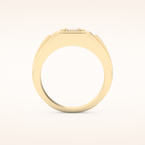 0.5 TCW Princess Shaped Moissanite Signet Men's Wedding Band