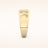 0.5 TCW Princess Shaped Moissanite Signet Men's Wedding Band