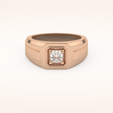 0.5 TCW Princess Shaped Moissanite Signet Men's Wedding Band