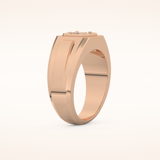 0.5 TCW Princess Shaped Moissanite Signet Men's Wedding Band