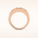 0.5 TCW Princess Shaped Moissanite Signet Men's Wedding Band