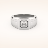 0.5 TCW Princess Shaped Moissanite Signet Men's Wedding Band