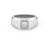 Princess Solitaire Lab Grown Diamond Men's Engagement Ring