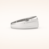 0.5 TCW Princess Shaped Moissanite Signet Men's Wedding Band