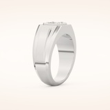 0.5 TCW Princess Shaped Moissanite Signet Men's Wedding Band