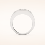 0.5 TCW Princess Shaped Moissanite Signet Men's Wedding Band