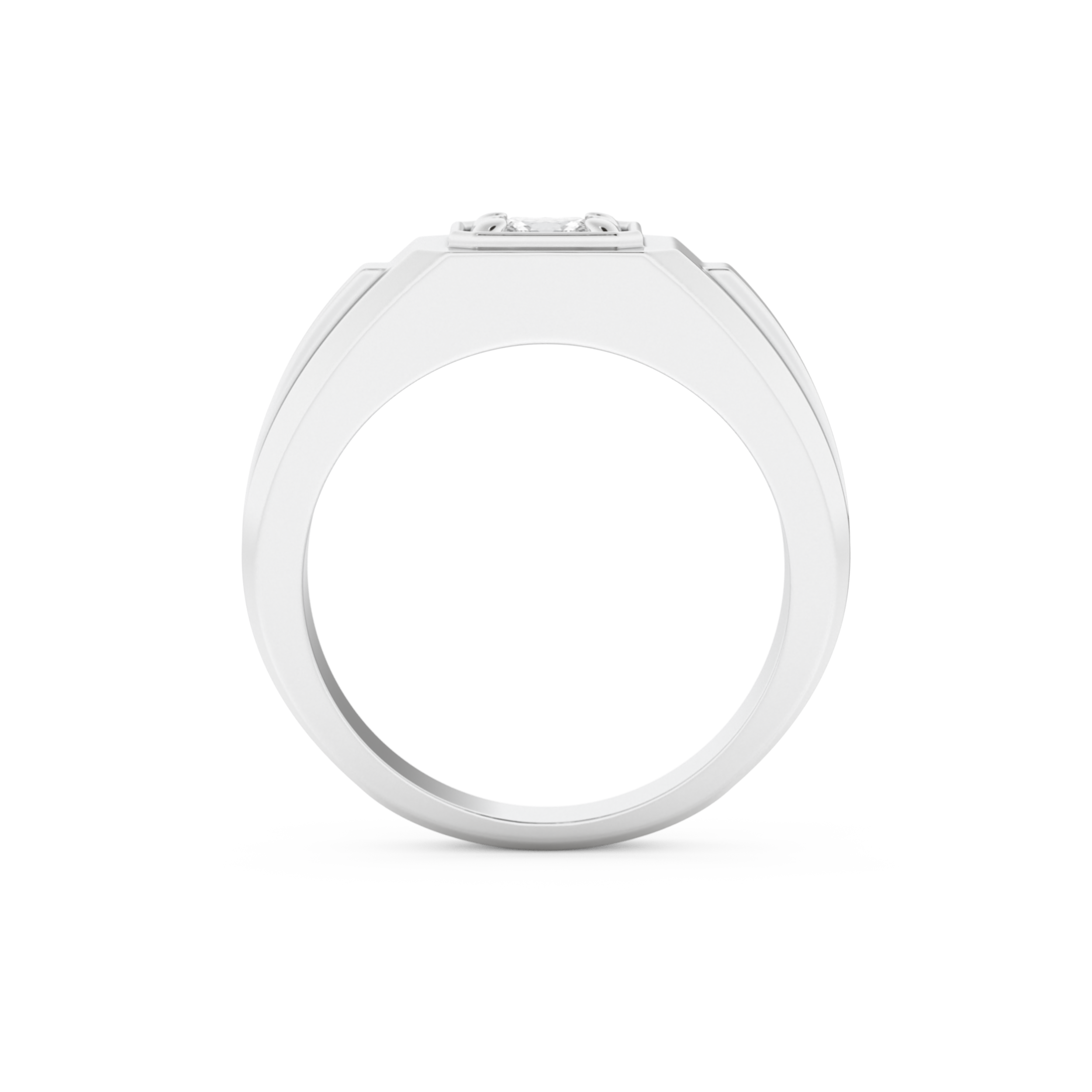 Princess Solitaire Lab Grown Diamond Men's Engagement Ring