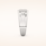 0.5 TCW Princess Shaped Moissanite Signet Men's Wedding Band