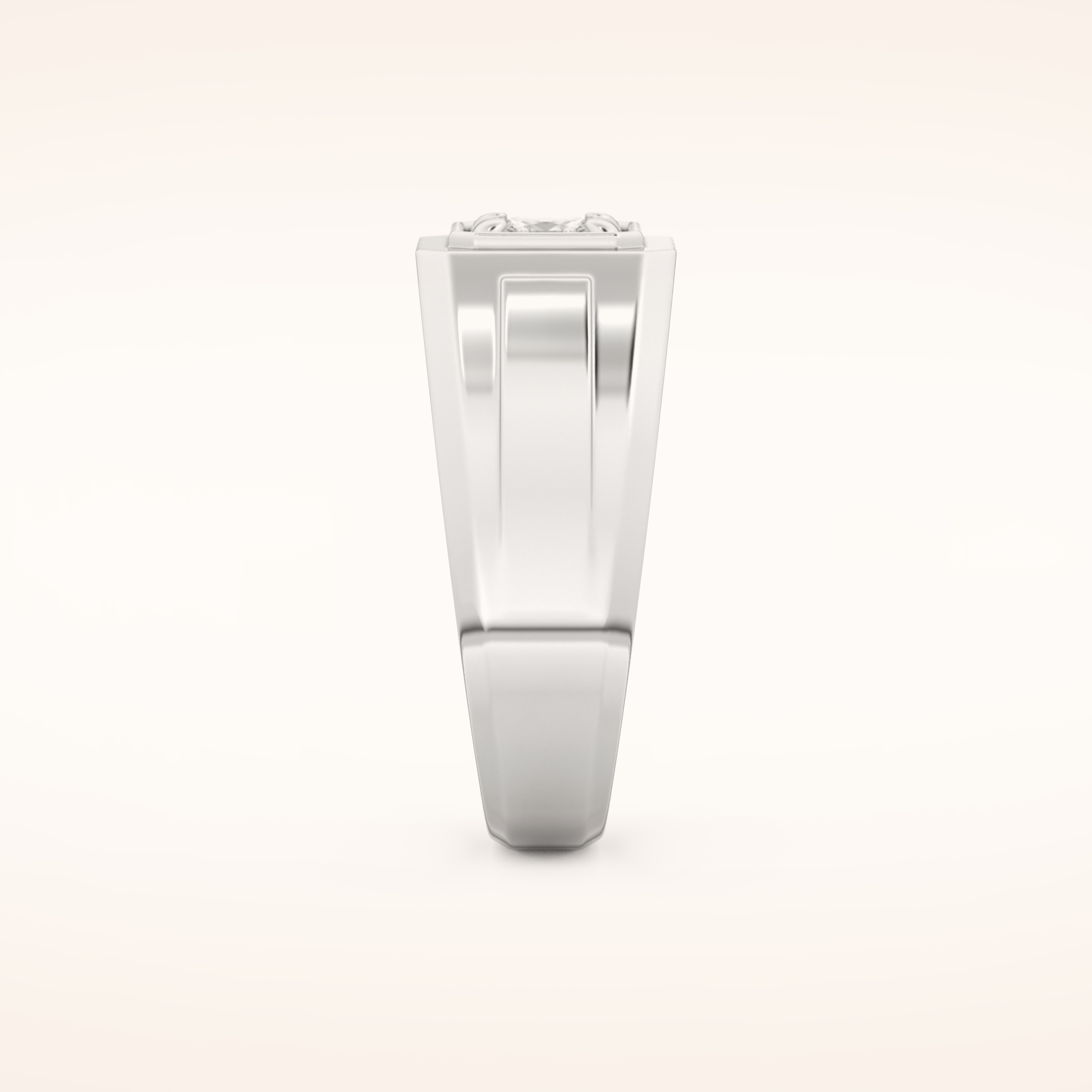 0.5 TCW Princess Shaped Moissanite Signet Men's Wedding Band