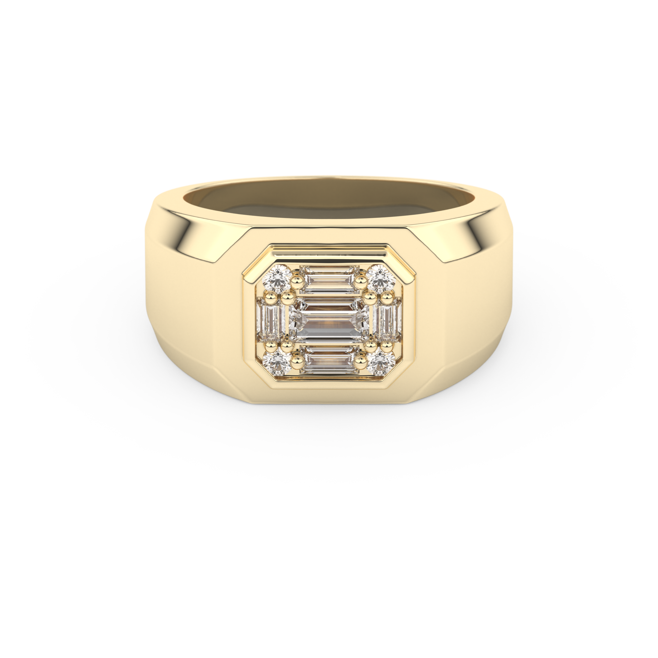 0.46 TCW Round & Baguette Lab Grown Diamond Men's Wedding Band