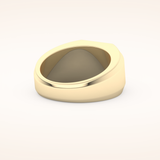 0.46 TCW Round & Baguette Shaped Moissanite Signet Men's Wedding Band