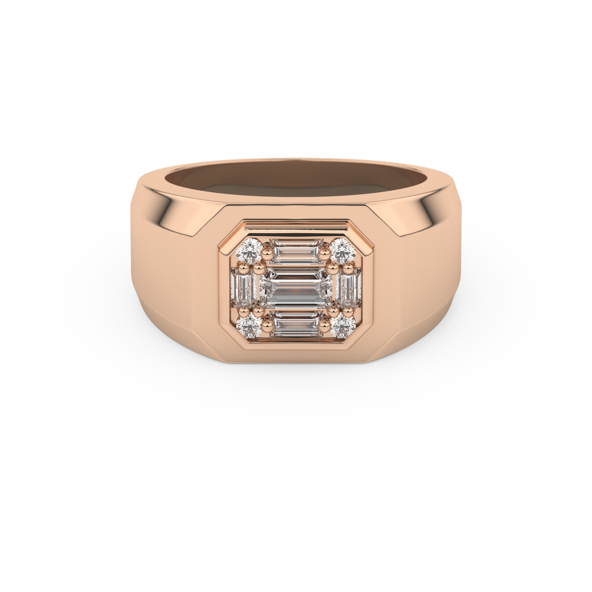0.46 TCW Round & Baguette Lab Grown Diamond Men's Wedding Band