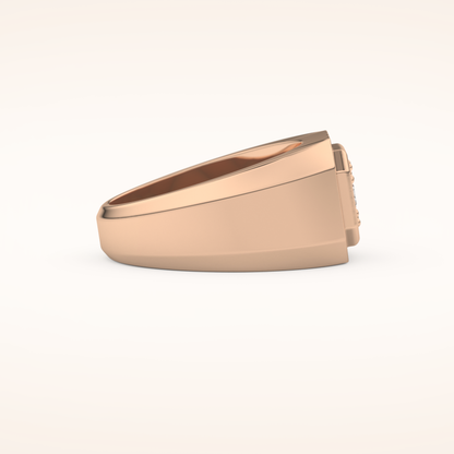 0.46 TCW Round & Baguette Shaped Moissanite Signet Multi Stone Wedding Band