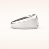 0.46 TCW Round & Baguette Shaped Moissanite Signet Men's Wedding Band