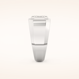 0.46 TCW Round & Baguette Shaped Moissanite Signet Men's Wedding Band