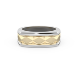Flush Setting Men's Wedding Band Moissanite – Yellow, White, or Rose Gold 7