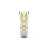 Flush Setting Men's Wedding Band Moissanite – Yellow, White, or Rose Gold 12